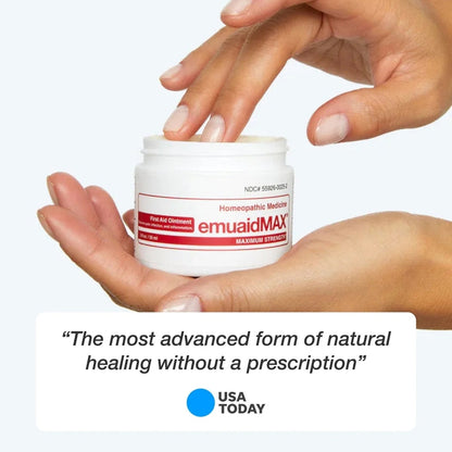 emuaid EMUAIDMAX Ointment for Itchy Skin, Maximum Strength Treatment for Athlete's Foot, Psoriasis, Jock Itch, Rash, Eczema, Cold Sores, Blisters, and Yeast Infection 2oz